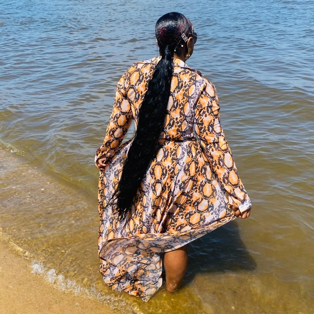 ICON SWIM Snake Print Maxi Coverup
